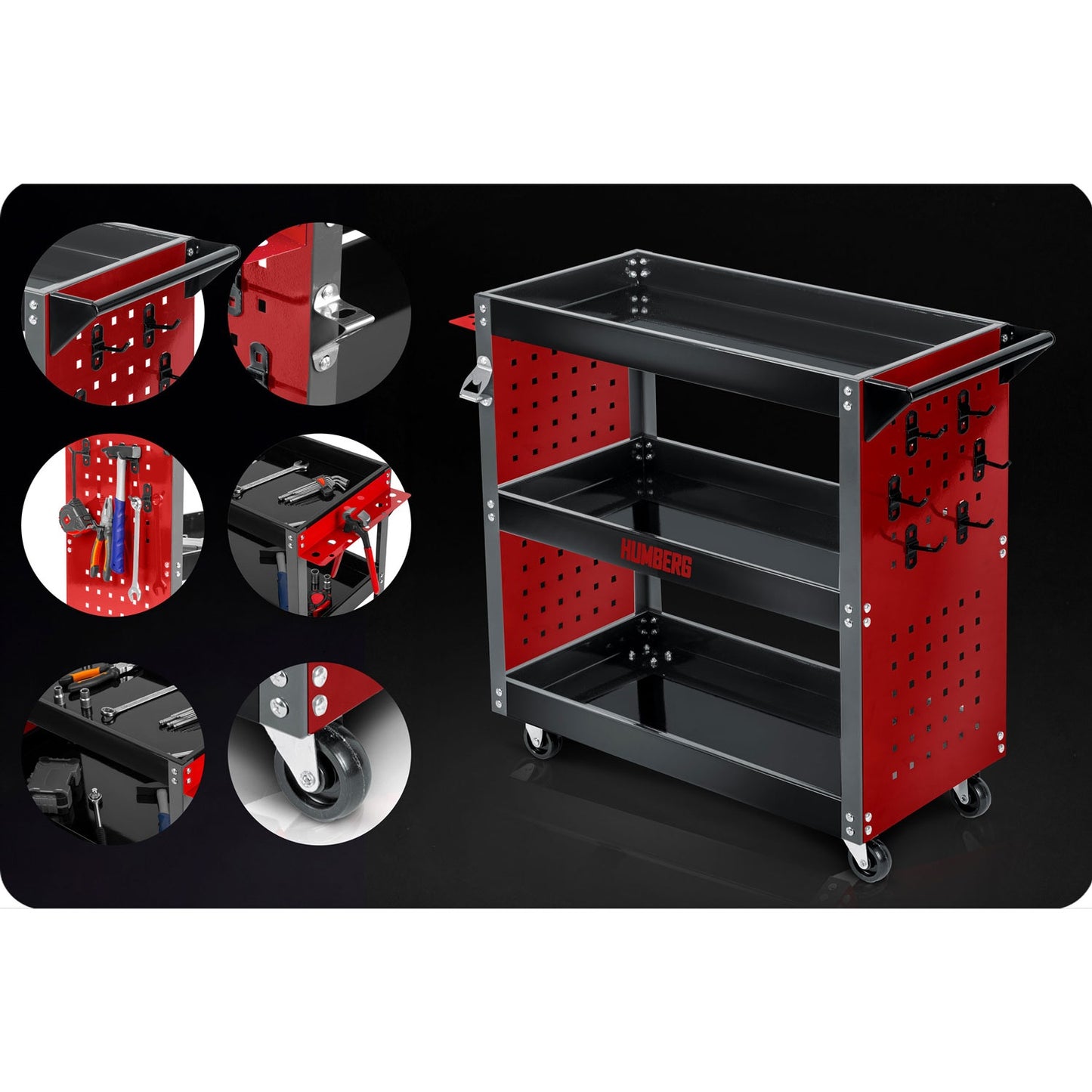 Workshop Tool Cart, Stainless Steel, 300 kg Capacity