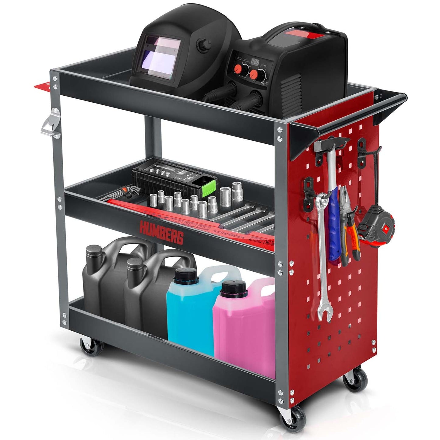 Workshop Tool Cart with Drawers, Steel