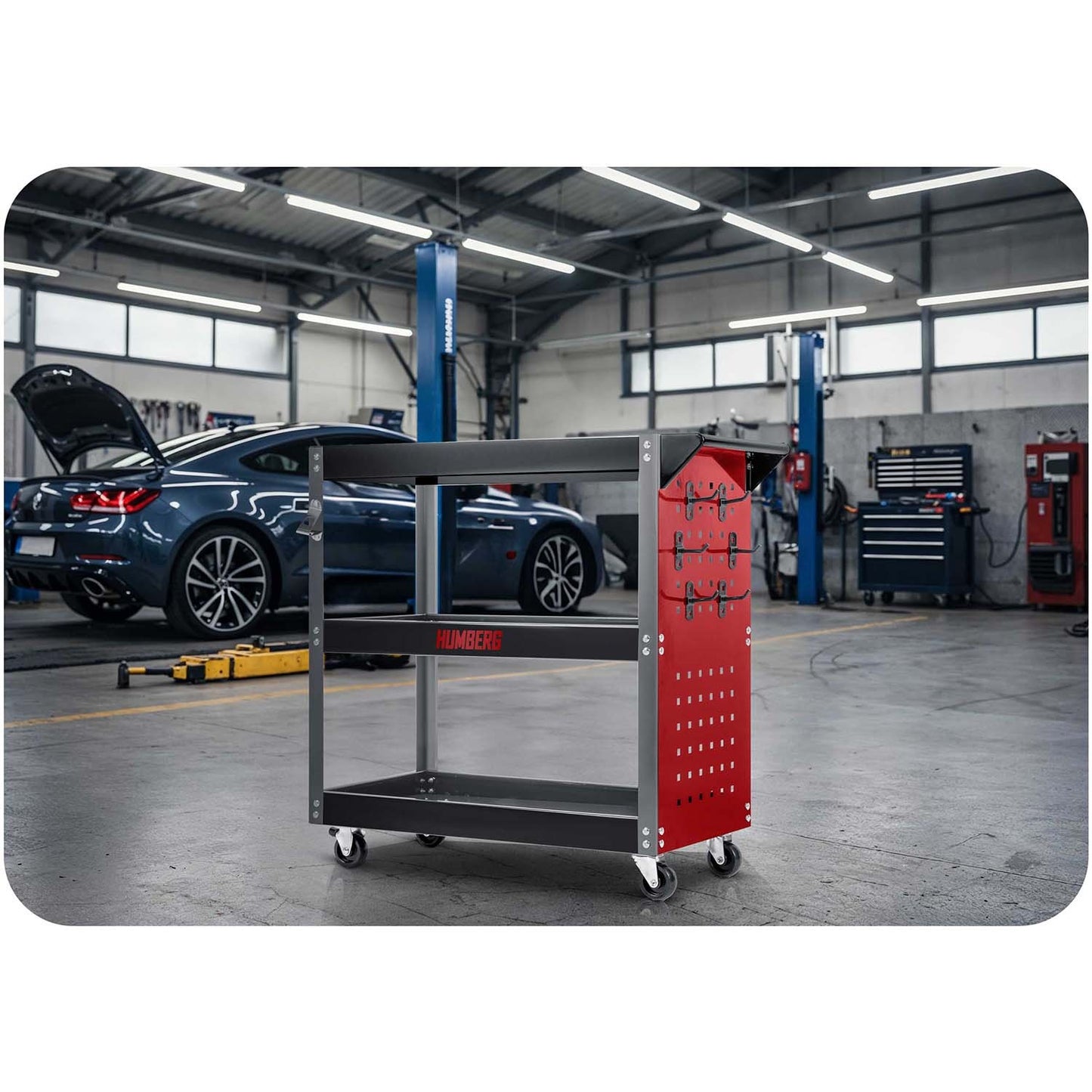 Workshop Tool Cart with Drawers, Steel