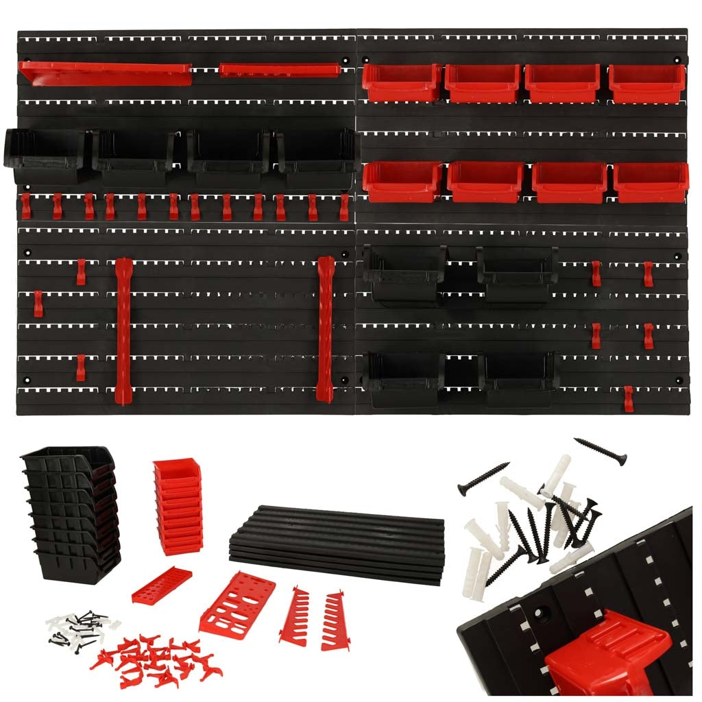 Workshop organizer garage wall tool board shelves holders hooks hangers containers 48x21x1 cm