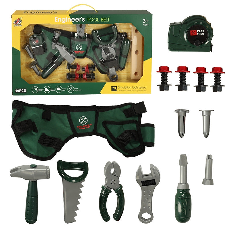 Workshop tools belt hammer saw set of 20 items