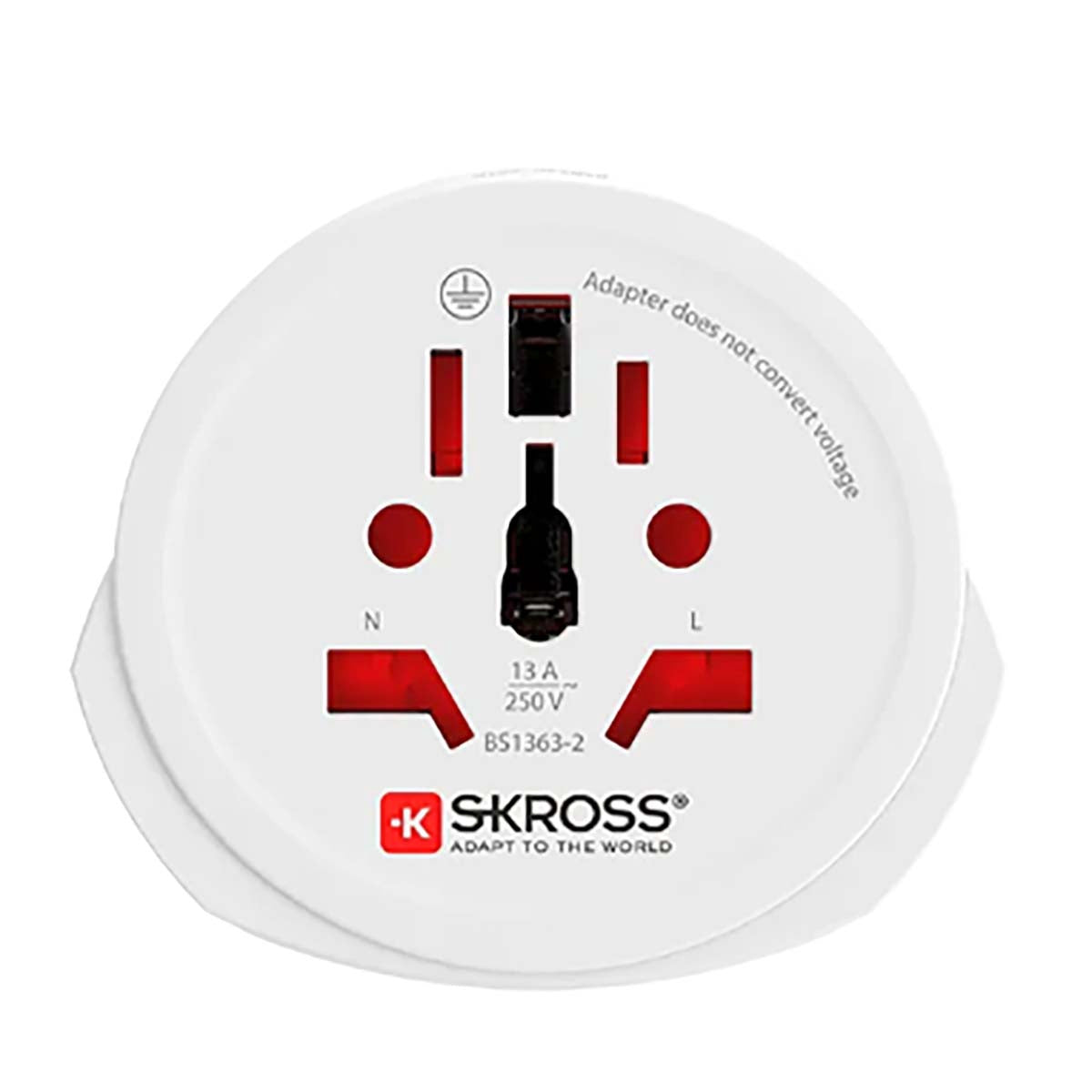 World to Europe Travel Adapter for 2-3 Pole Devices