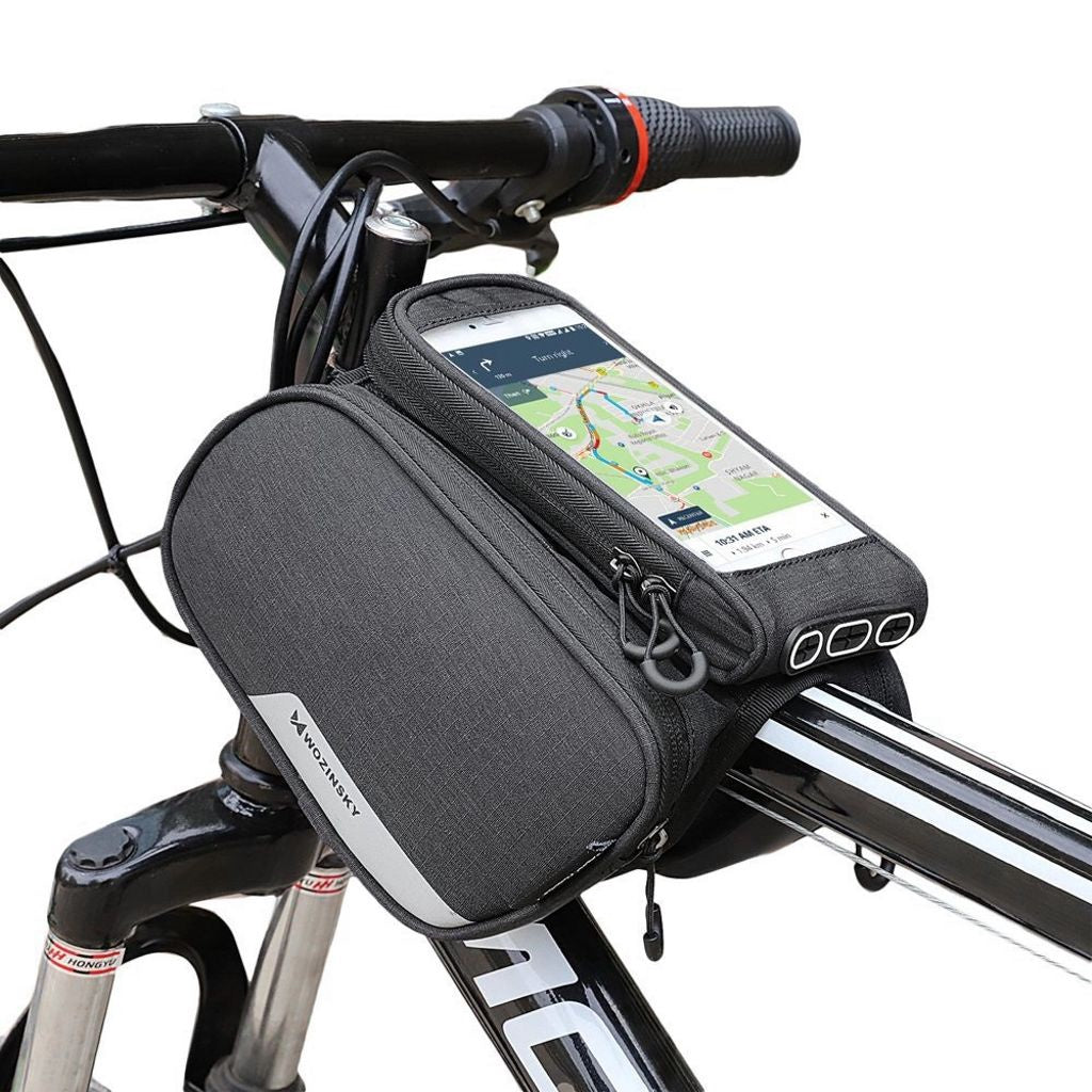 Wozinsky Cykelväska För Ram Med Avtagbart Mobilfodral - Svart