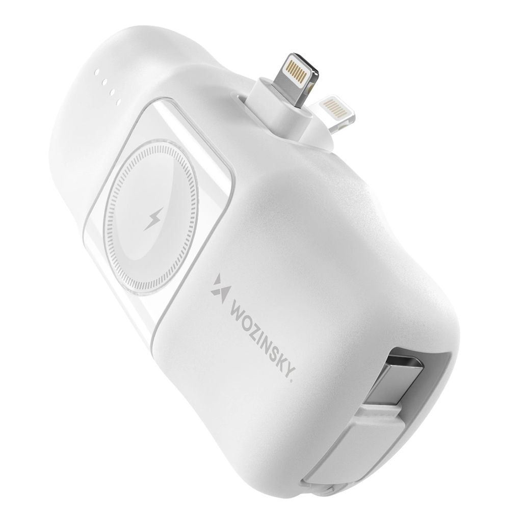 Wozinsky Mini Powerbank Lightning with USB-C & Apple Watch Charger 5000mAh - White