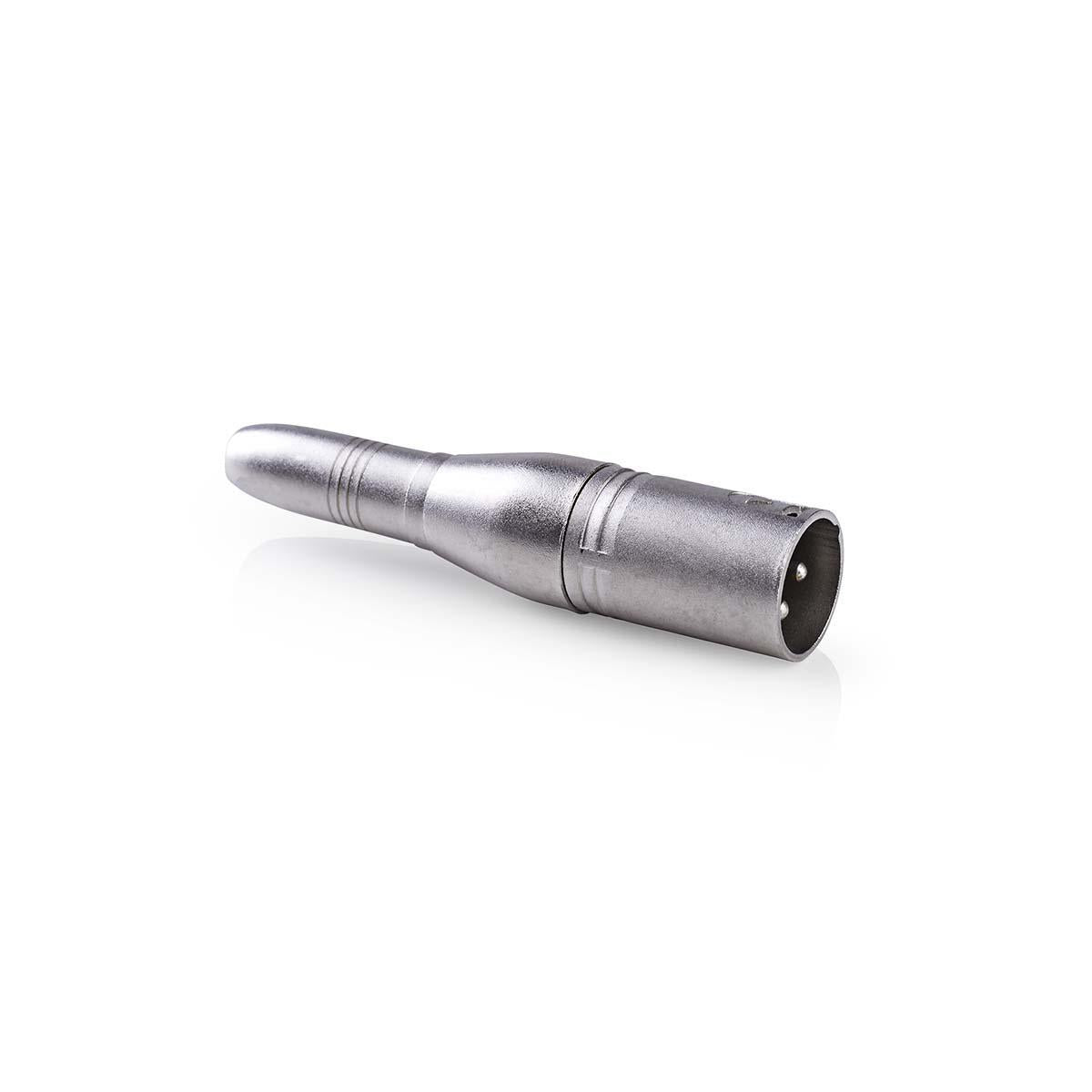 XLR Adapter | XLR 3-pin male | 6.35 mm Female | Nickel Plated | Straight | Metal | Silver | 10 pieces. | Box