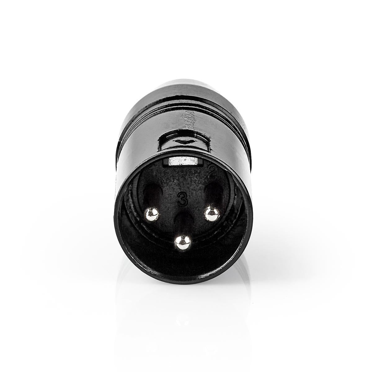 XLR Adapter | XLR 3-pin male | RCA Female | Nickel Plated | Straight | Metal | Black | 1 pc. | Plastic bag