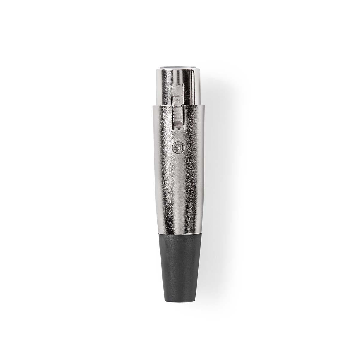 XLR connector | Straight | Female | Nickel Plated | Soldering | Cable input diameter: 7.0 mm | Metal | Silver | 25 pcs. | Plastic bag