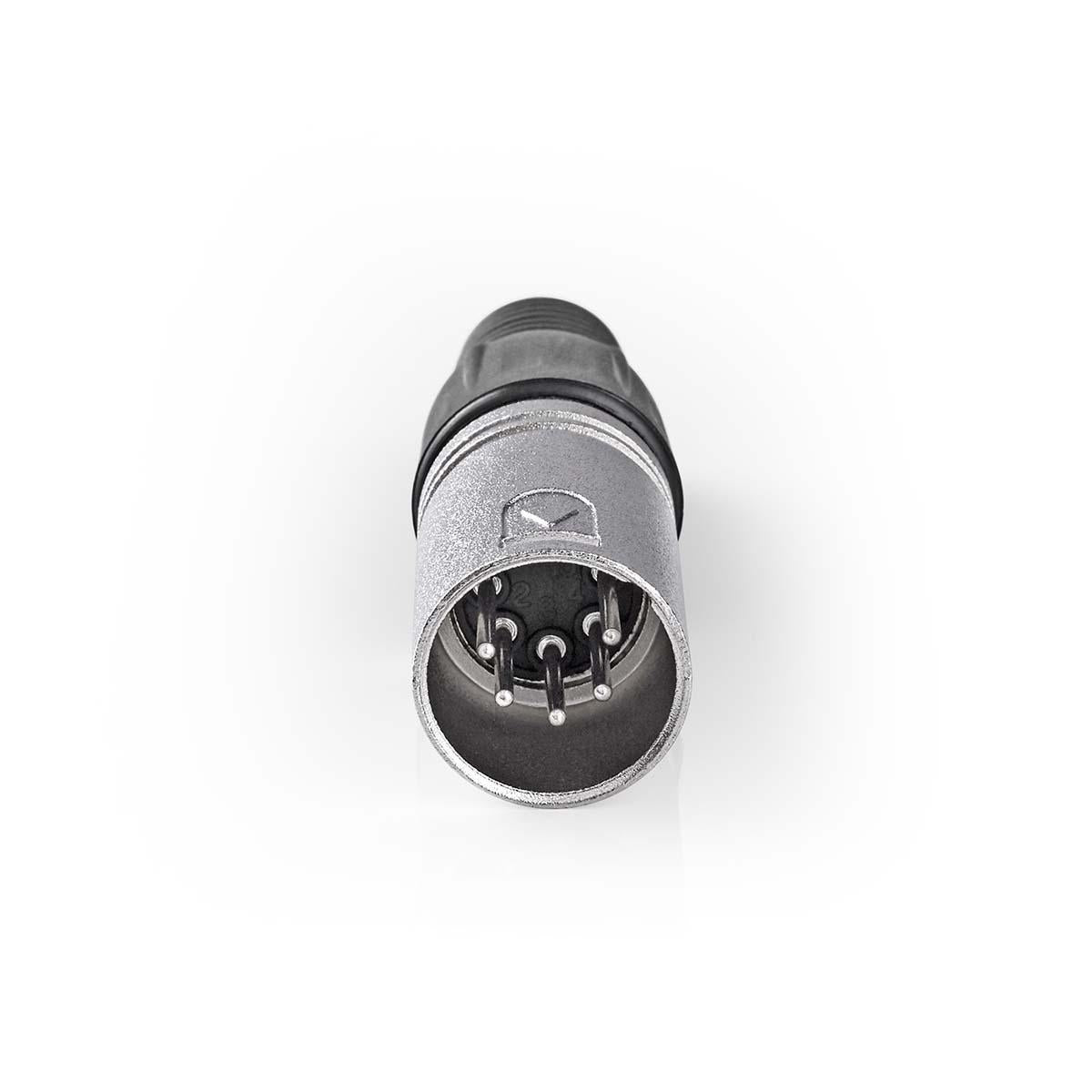 XLR connector | Straight | Male | Nickel Plated | Protective cover | Cable input diameter: 7.0 mm | Metal | Silver | 10 pieces. | Plastic bag