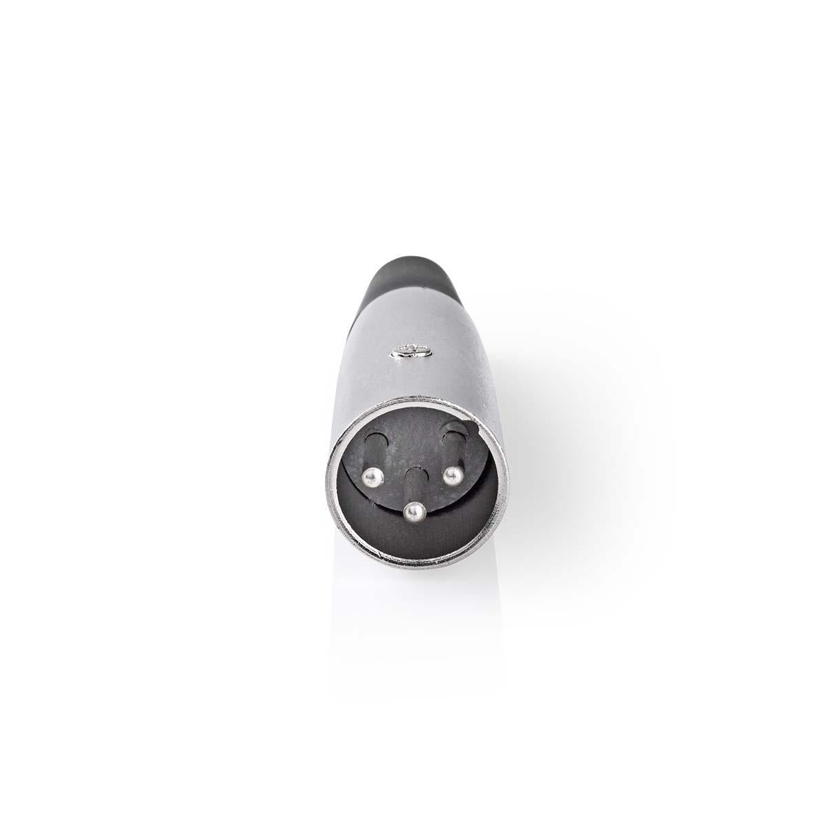XLR connector | Straight | Male | Nickel Plated | Soldering | Cable input diameter: 7.0 mm | Metal | Silver | 25 pcs. | Plastic bag