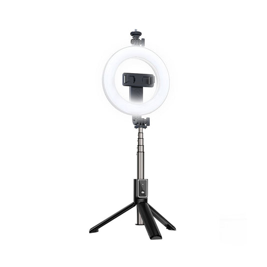 XO Selfie stick / tripod with ring light, Bluetooth, 95cm - Black