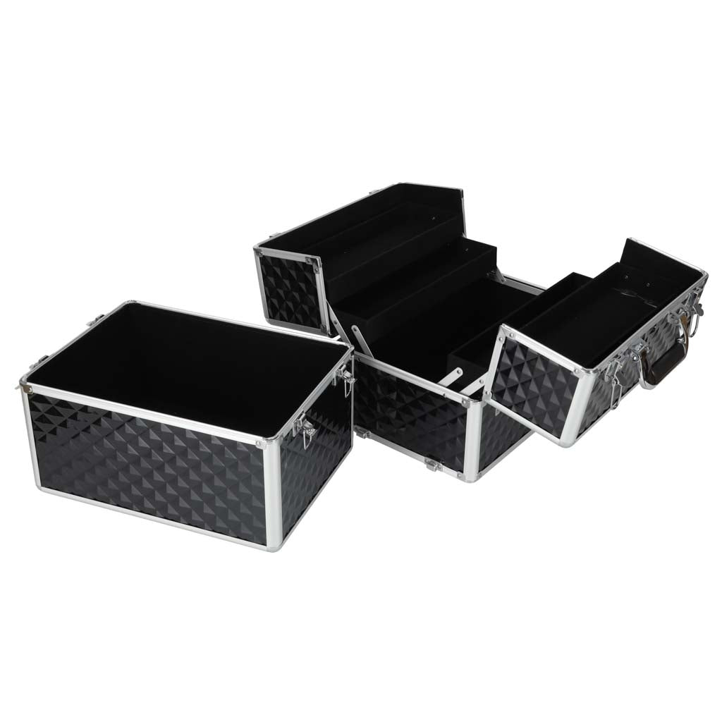 XXL Cosmetic Organizer Case, Black Plastic, Lockable