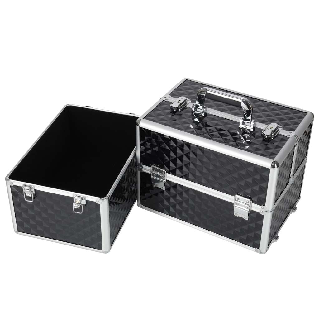 XXL Cosmetic Organizer Case, Black Plastic, Lockable