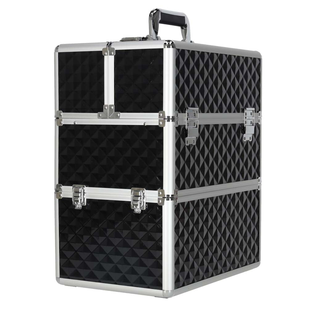 XXL Cosmetic Organizer Case, Black Plastic, Lockable