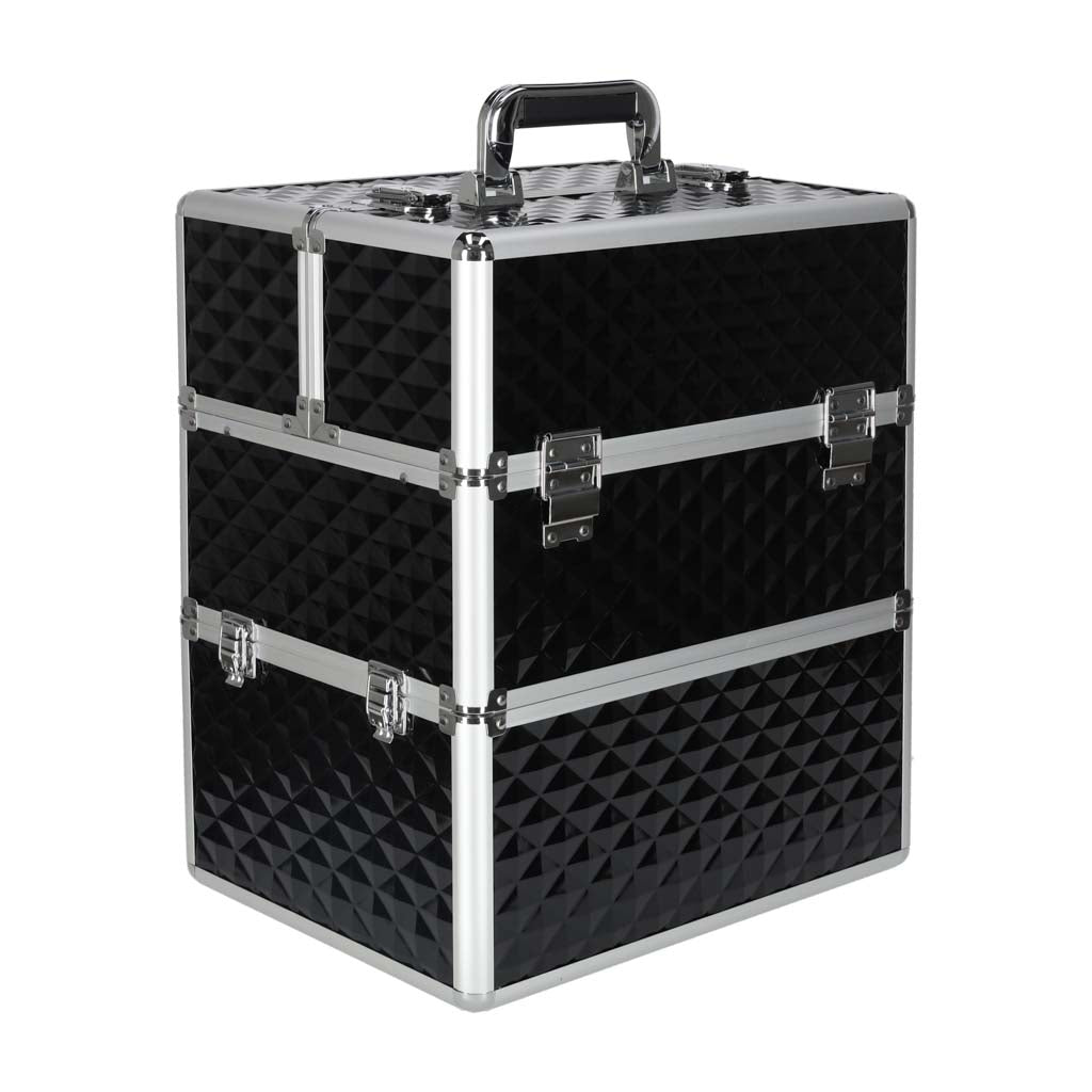 XXL Cosmetic Organizer Case, Black Plastic, Lockable