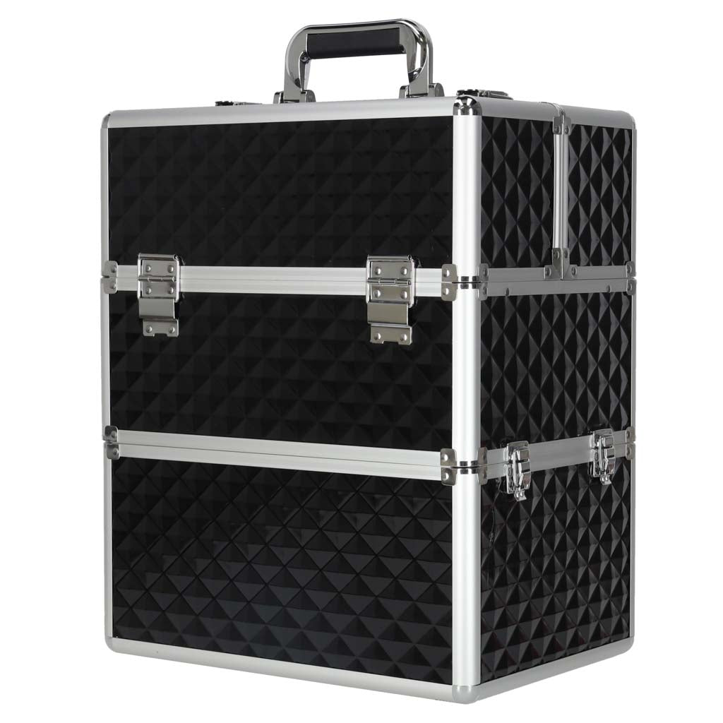 XXL Cosmetic Organizer Case, Black Plastic, Lockable