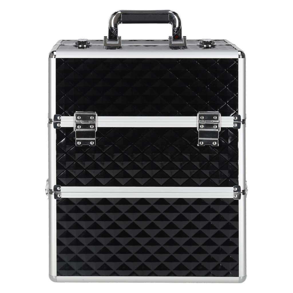 XXL Cosmetic Organizer Case, Black Plastic, Lockable