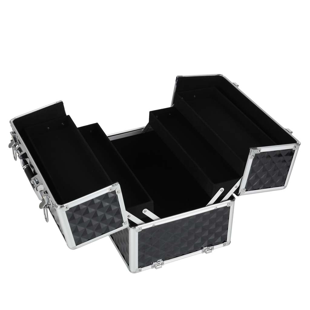 XXL Cosmetic Organizer Case, Black Plastic, Lockable