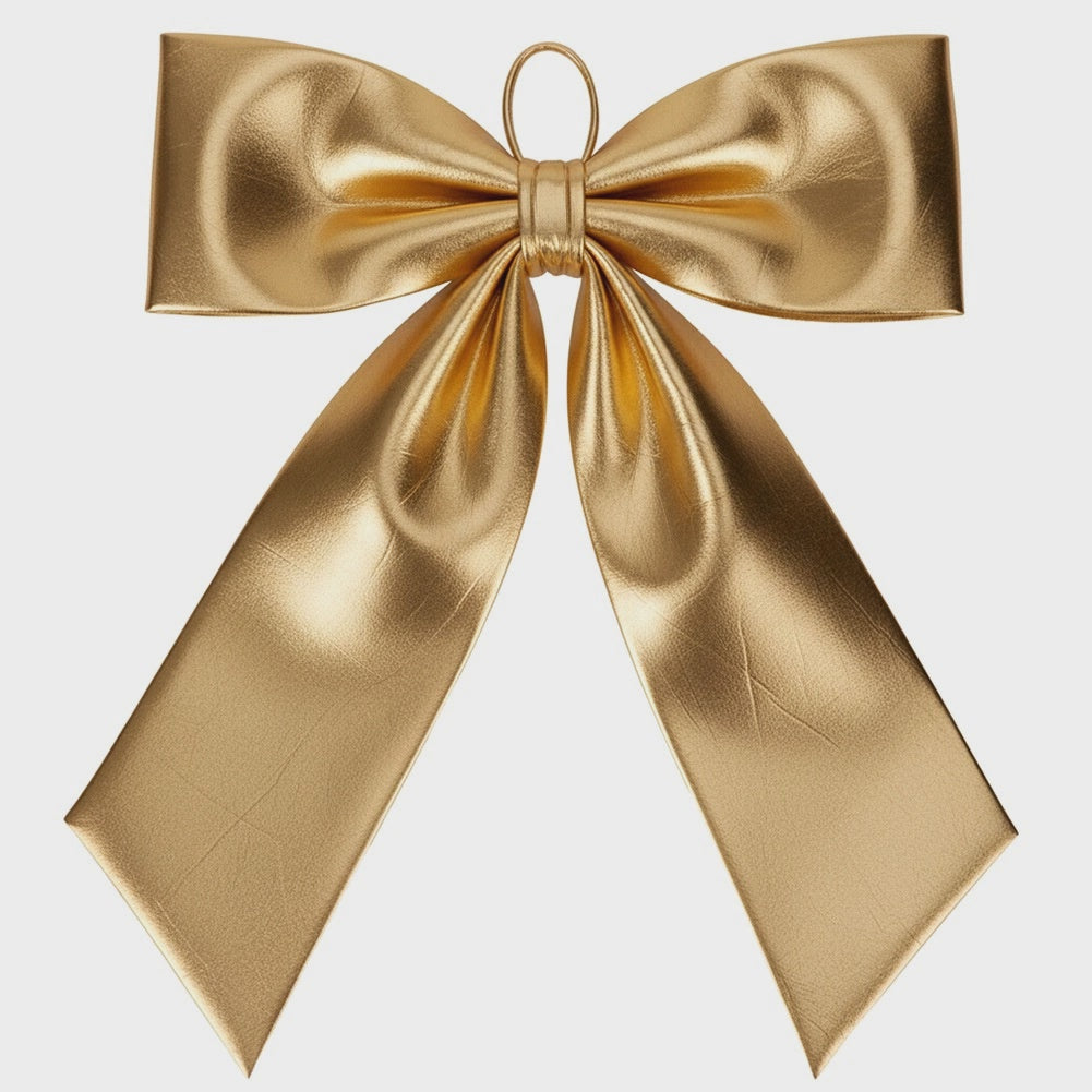 XXL Gold Decorative Bow, 68x80 cm, Shiny Polyester