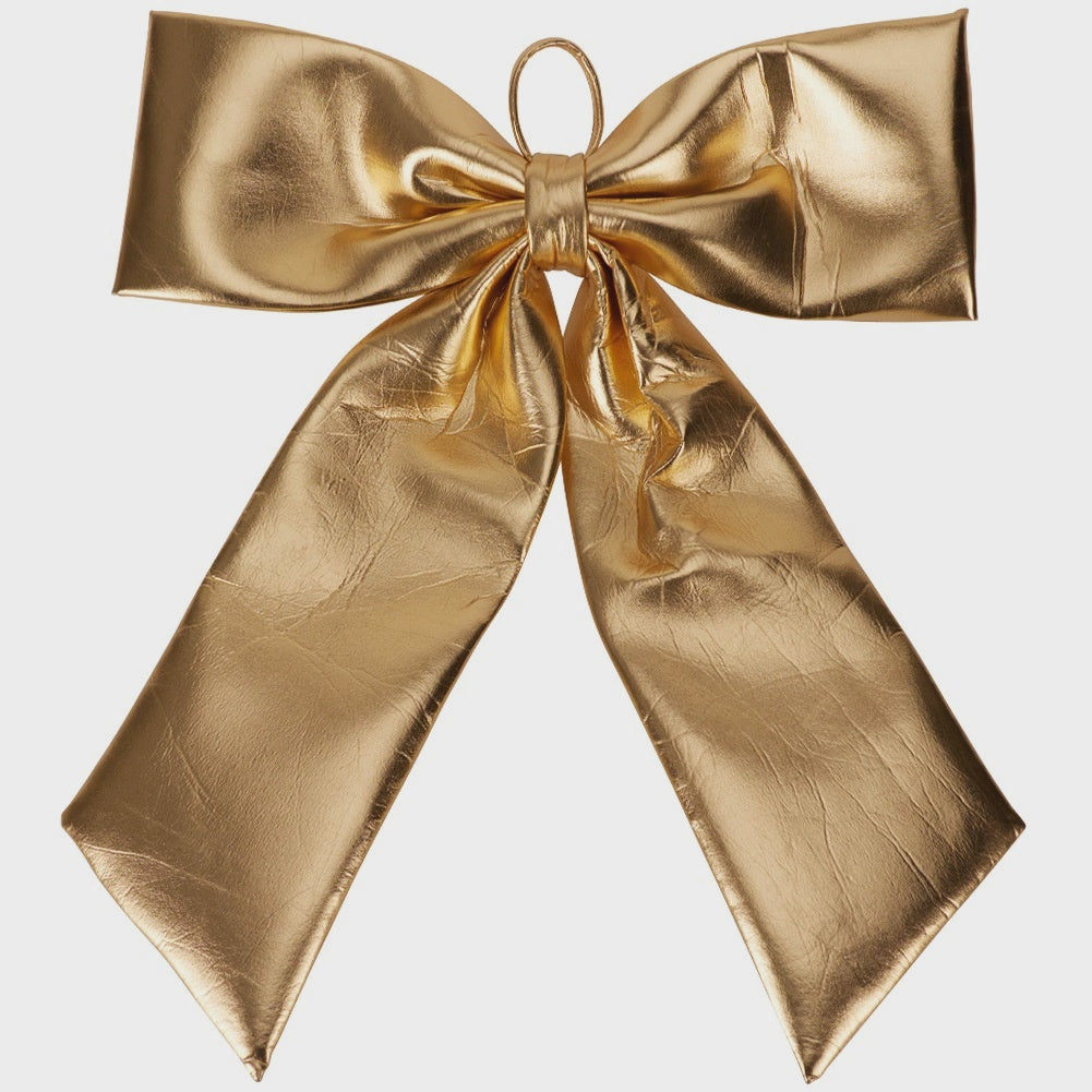 XXL Gold Decorative Bow, 68x80 cm, Shiny Polyester