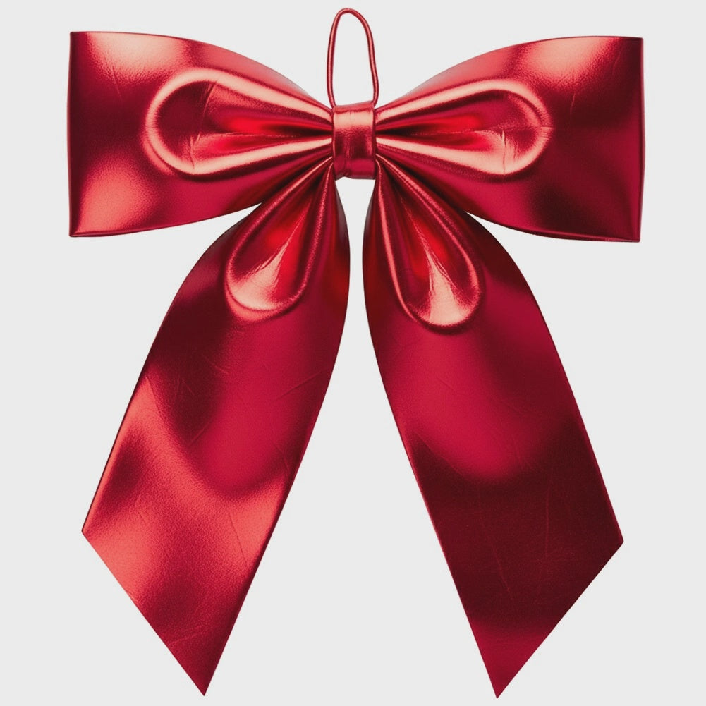 XXL Red Decorative Bow, 68x80 cm, Shiny Polyester