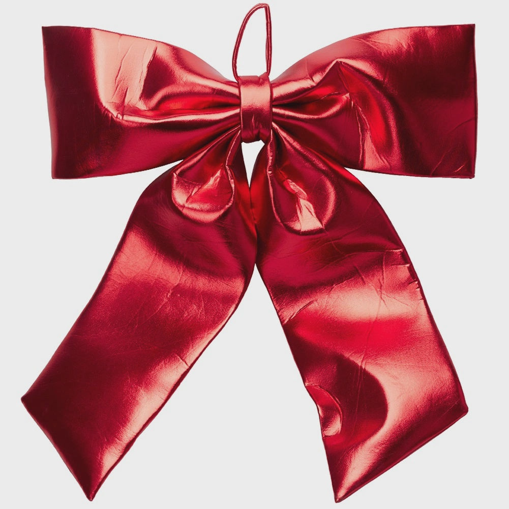 XXL Red Decorative Bow, 68x80 cm, Shiny Polyester