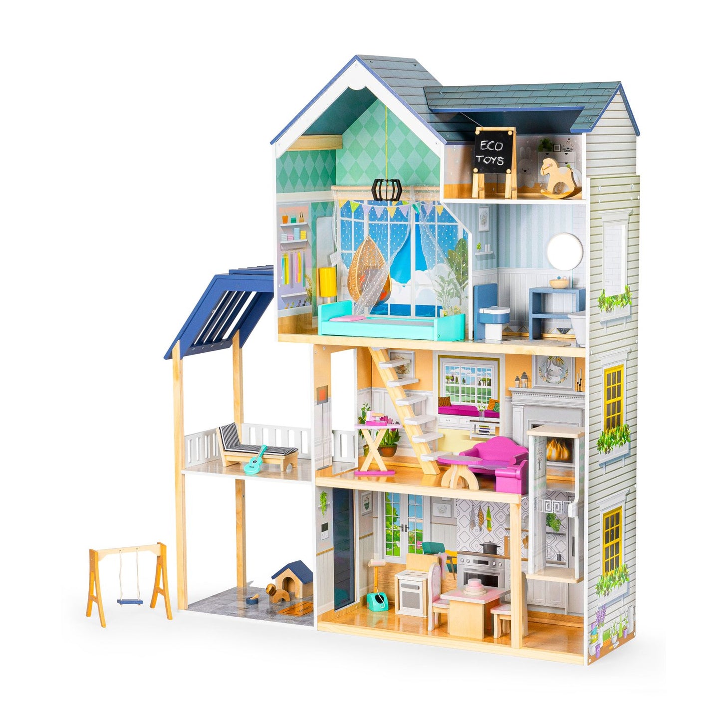 XXL dollhouse Maya Residence 28 pieces ECOTOYS