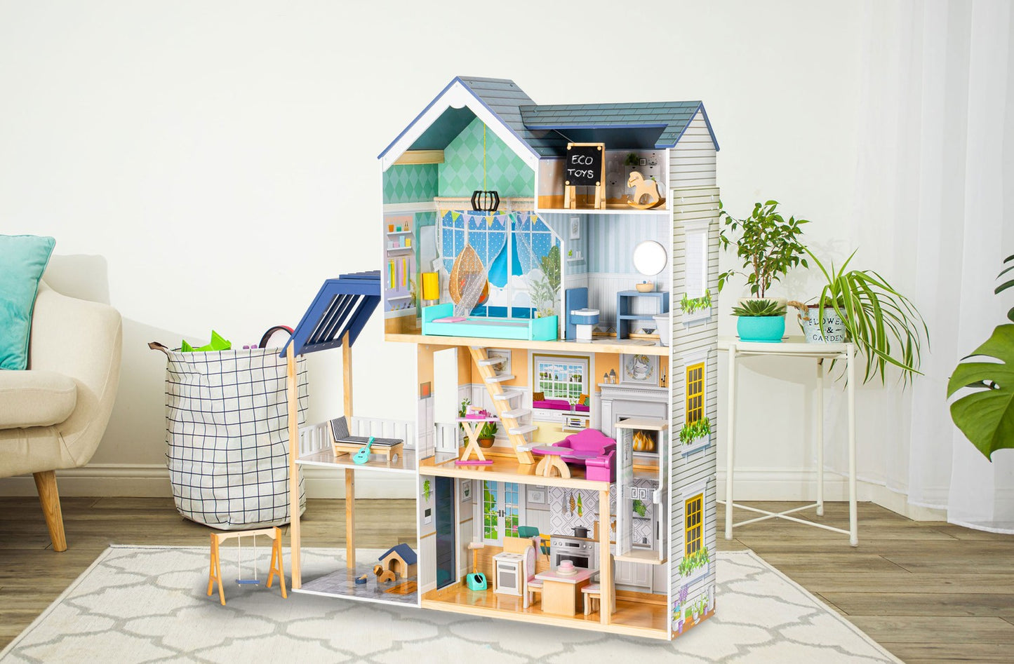 XXL dollhouse Maya Residence 28 pieces ECOTOYS