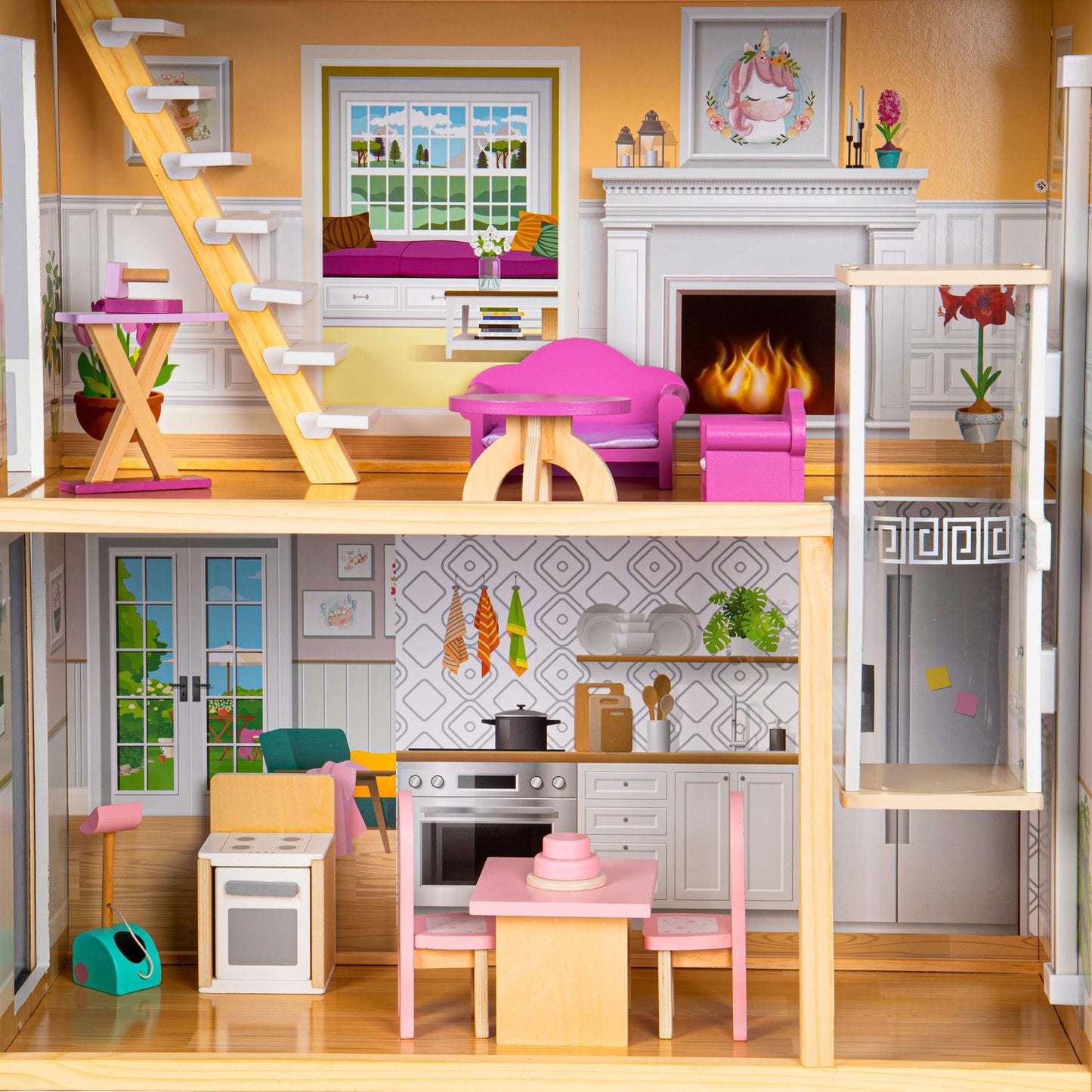 XXL dollhouse Maya Residence 28 pieces ECOTOYS