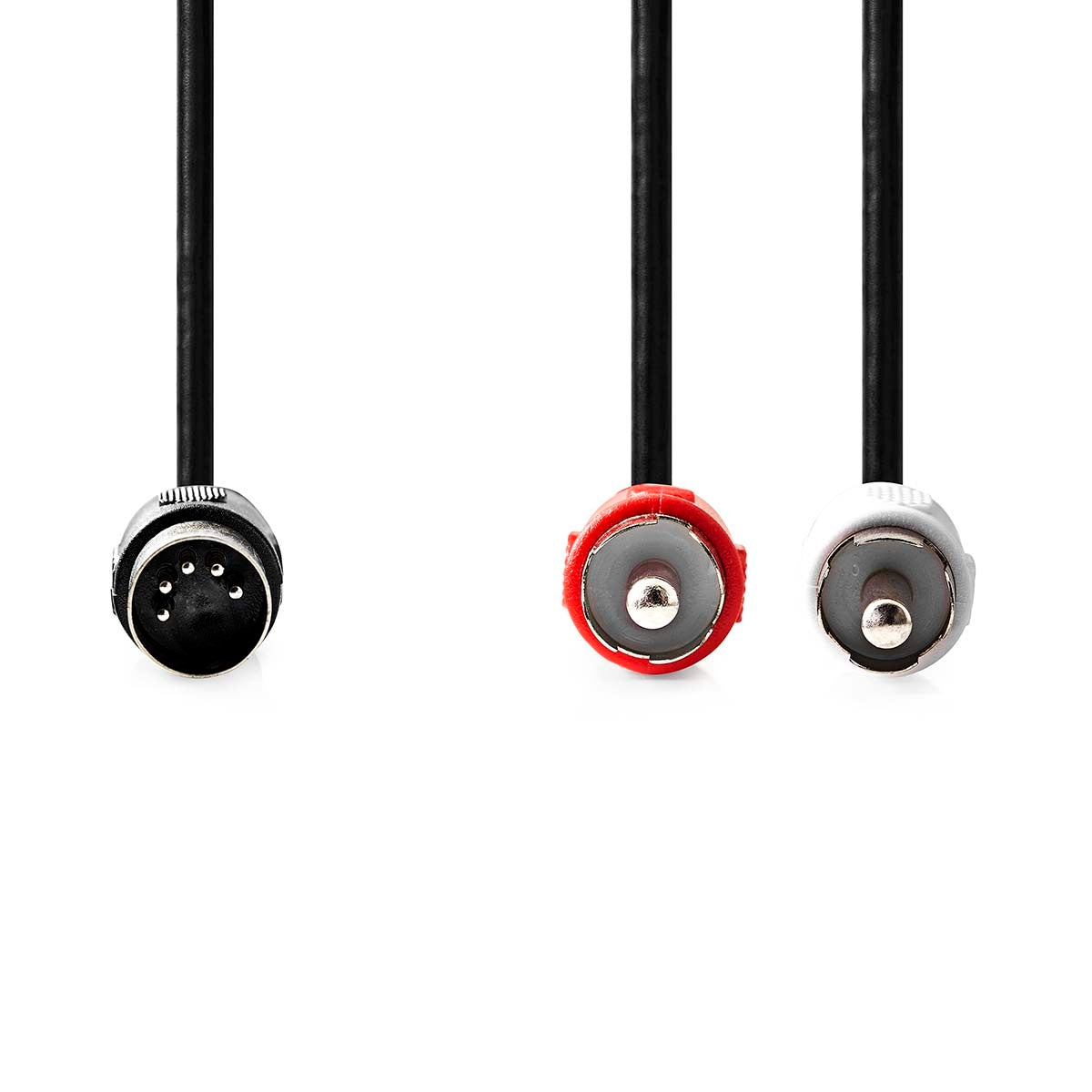 YOUR audio cable | DIN 5-Pin Male | 2x RCA Male | Nickel Plated | 1.00 m | Round | PVC | Black | Label