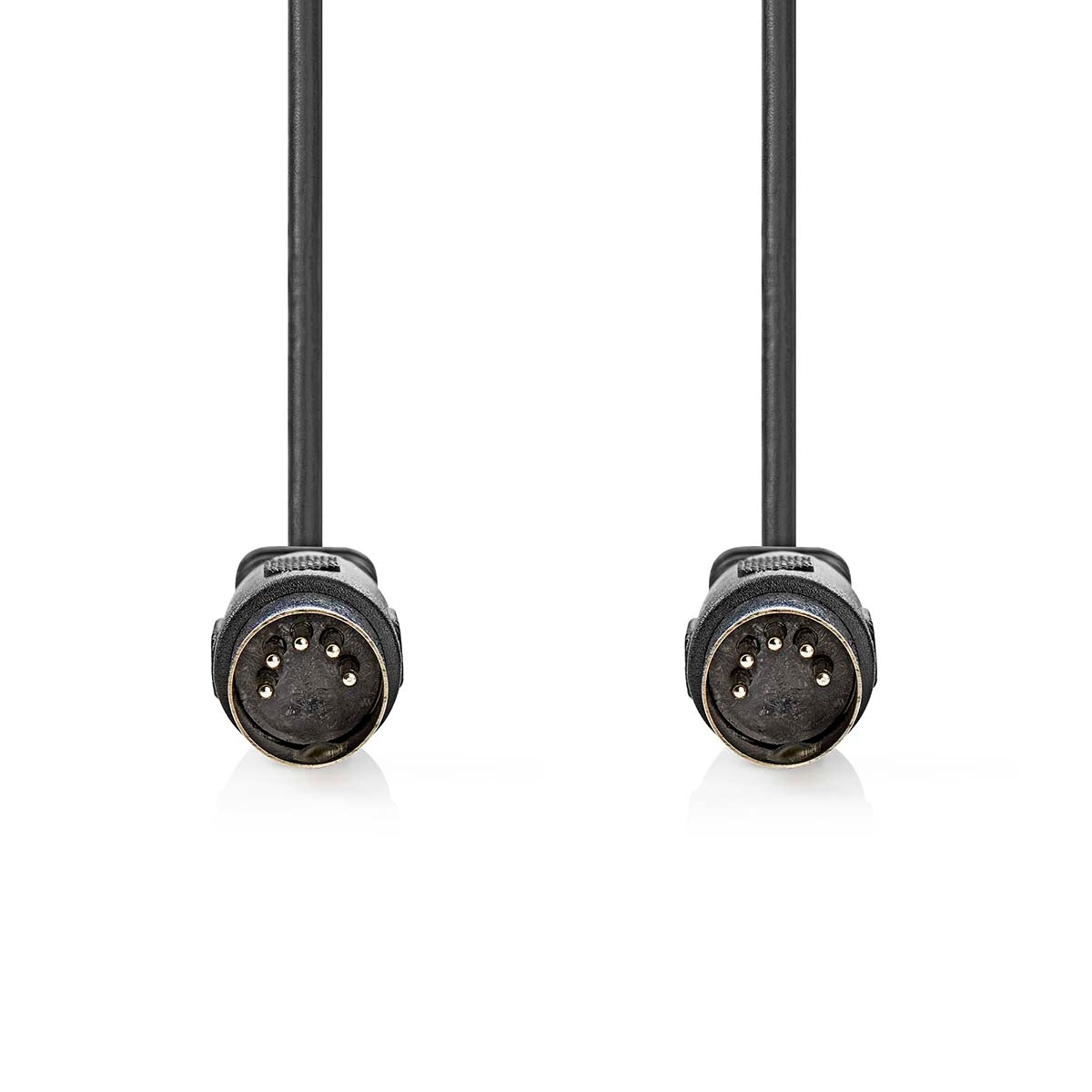 YOUR audio cable | DIN 5-Pin Male | DIN 5-Pin Male | Nickel Plated | 2.00 m | Round | PVC | Black | Label