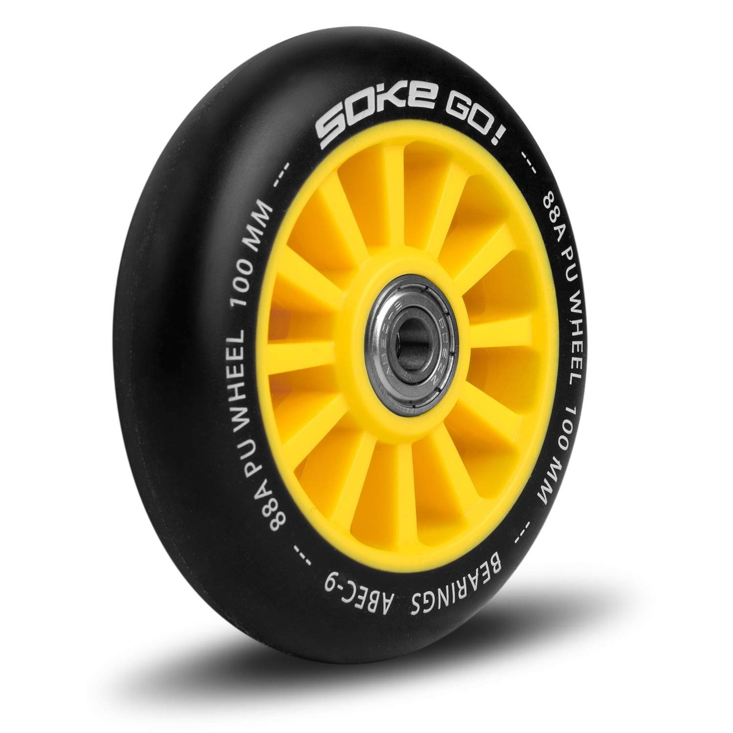 Yellow wheels for scooter 100 mm (2-pack)