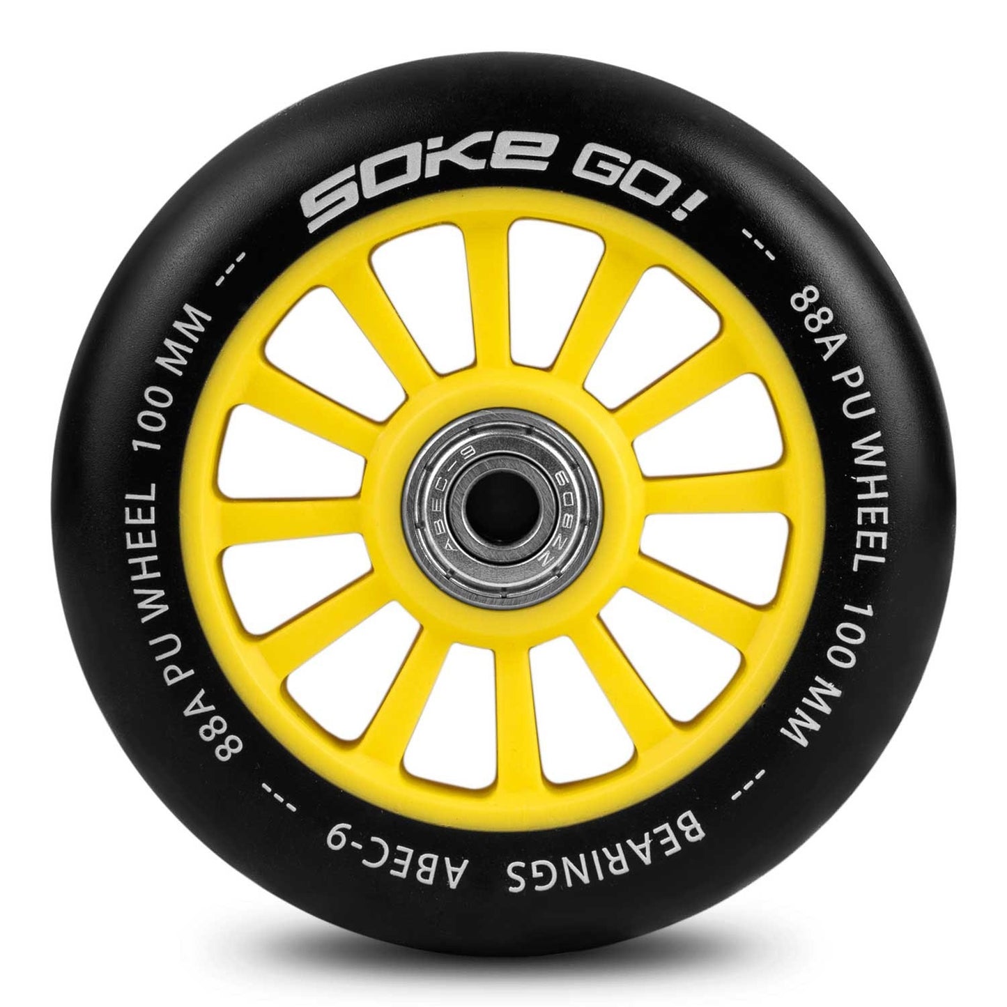 Yellow wheels for scooter 100 mm (2-pack)