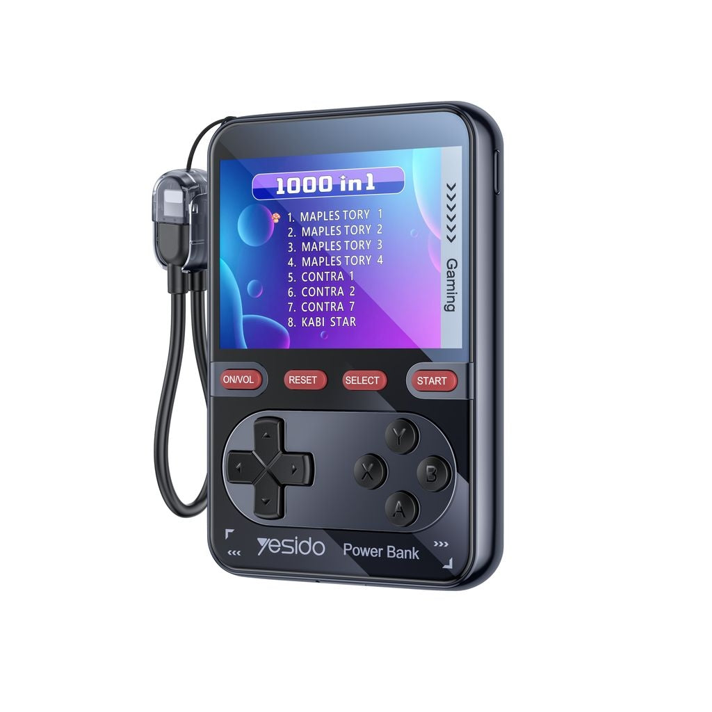 Yesido Bärbar Retro Spelkonsol Powerbank 10000Mah 20W + Lightning-kabel