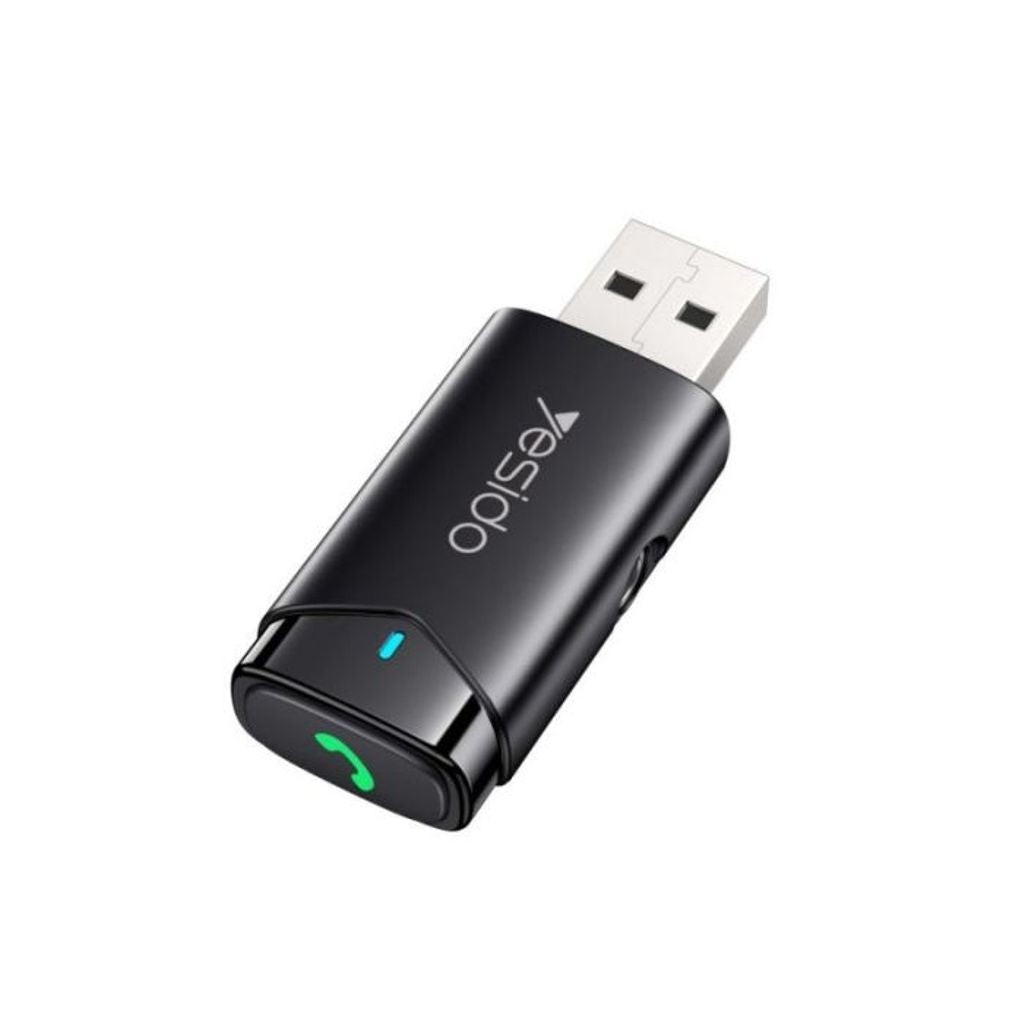 Yesido USB-A Bluetooth 5.0 to 3.5mm AUX Transmitter - Black