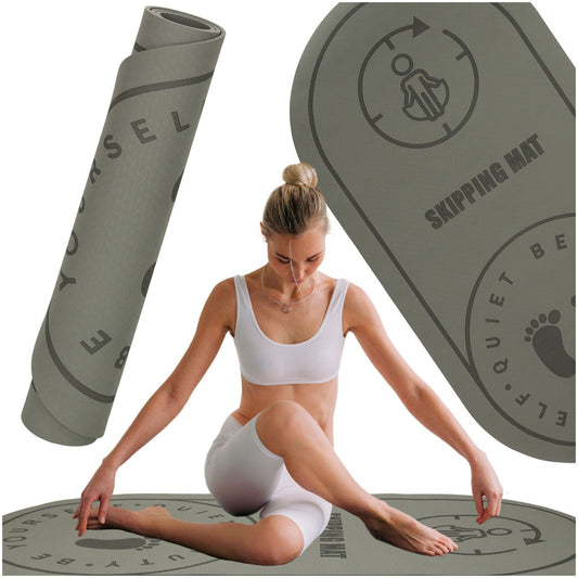 Yoga jumping exercise mat soundproofing anti-slip 127x63x0.6 cm black