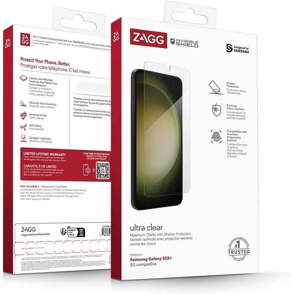 Zagg InvisibleShield Screen Protector for Samsung Galaxy S23 Plus - Transparent