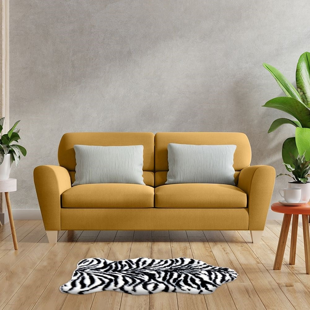 Zebra patterned rug - soft, trendy & irregular shape