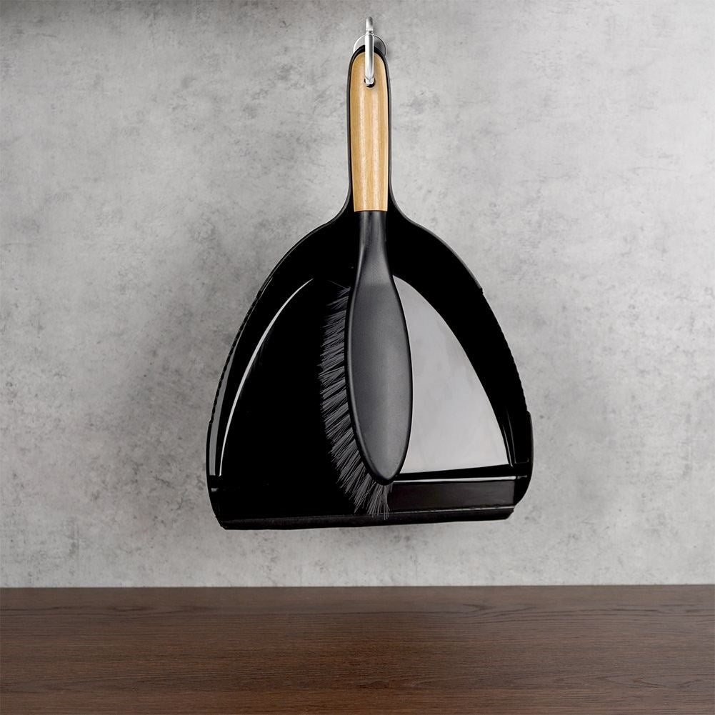 Zestaw szufelka i zmiotka z plastu in bamboo, elegant black