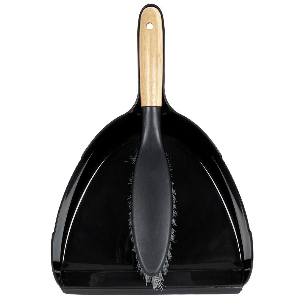 Zestaw szufelka i zmiotka z plastu in bamboo, elegant black