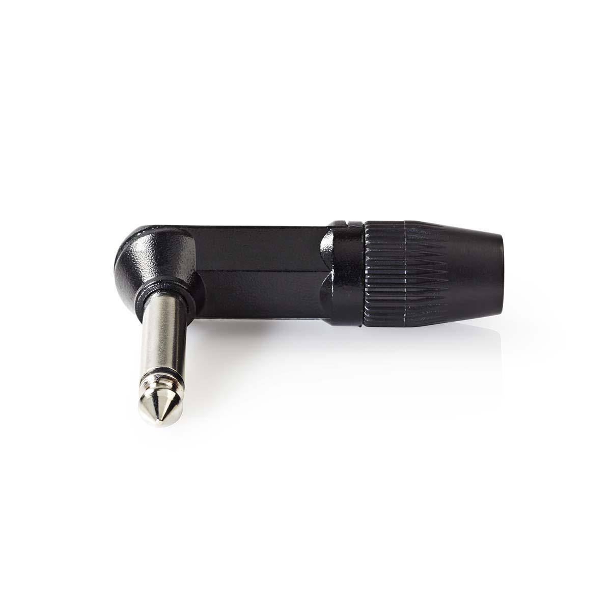 audio connector | Angled | Male | Nickel Plated | Solder | Cable input diameter: 8.0 mm | Aluminum | Black | Plastic bag | 1 pc.