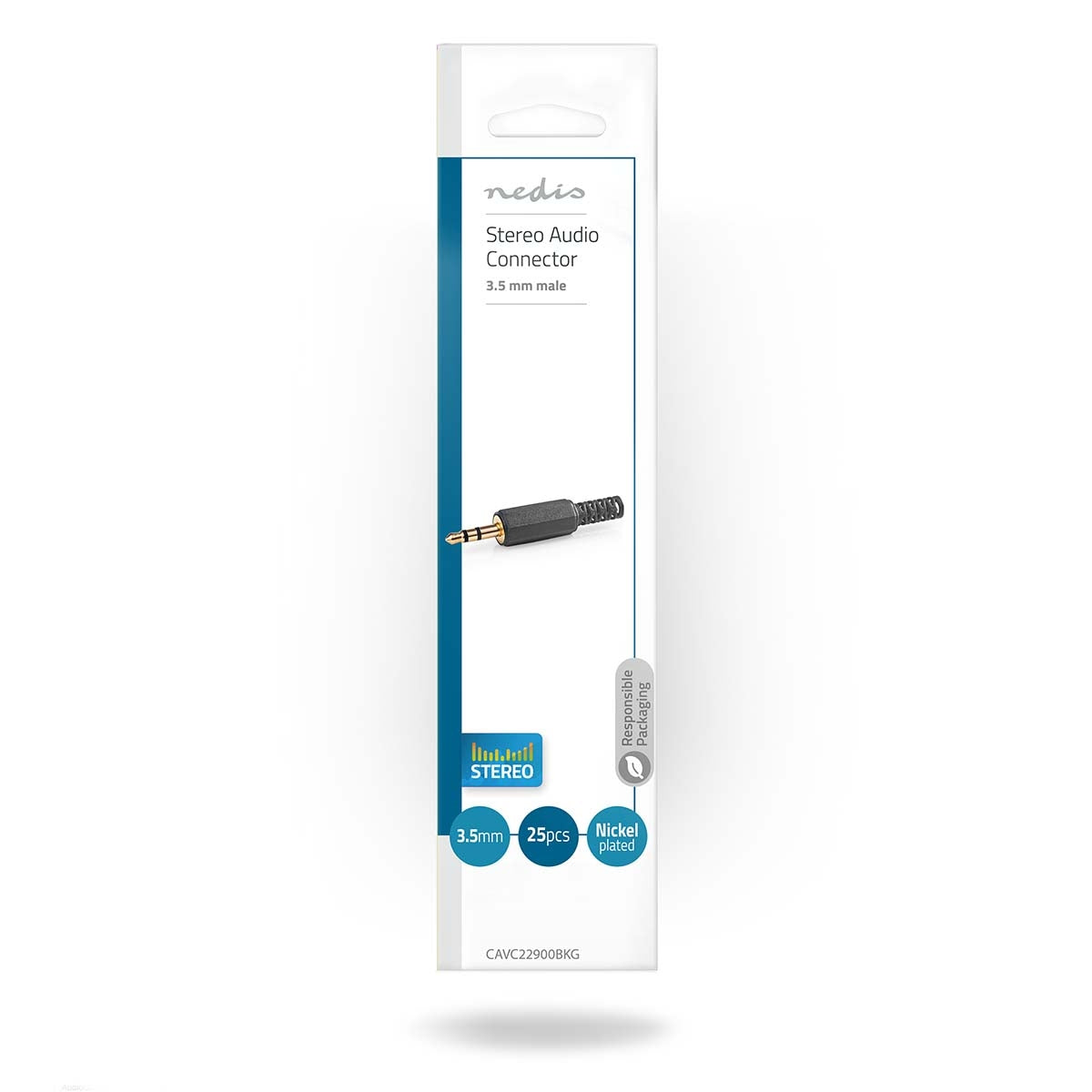 audio connector | Straight | Male | Gold Plated | Soldering | Cable input diameter: 4.0 mm | PVC | Gold / Black | 25 pcs. | Plastic bag