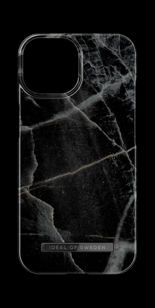 iDeal of Sweden iPhone 15 Plus Cover, Black Thunder Marble