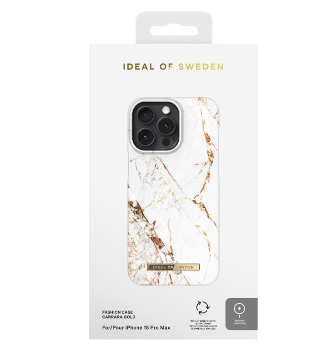 iDeal of Sweden iPhone 15 Pro case, Carrara Gold