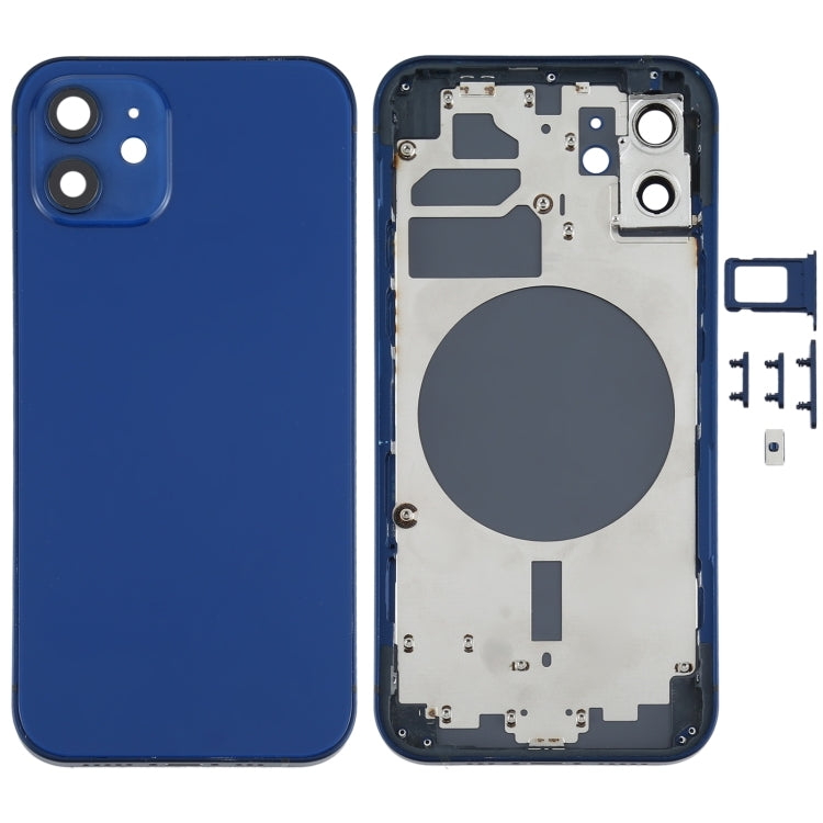 iPhone 12 Complete Glass Back with Frame - Blue