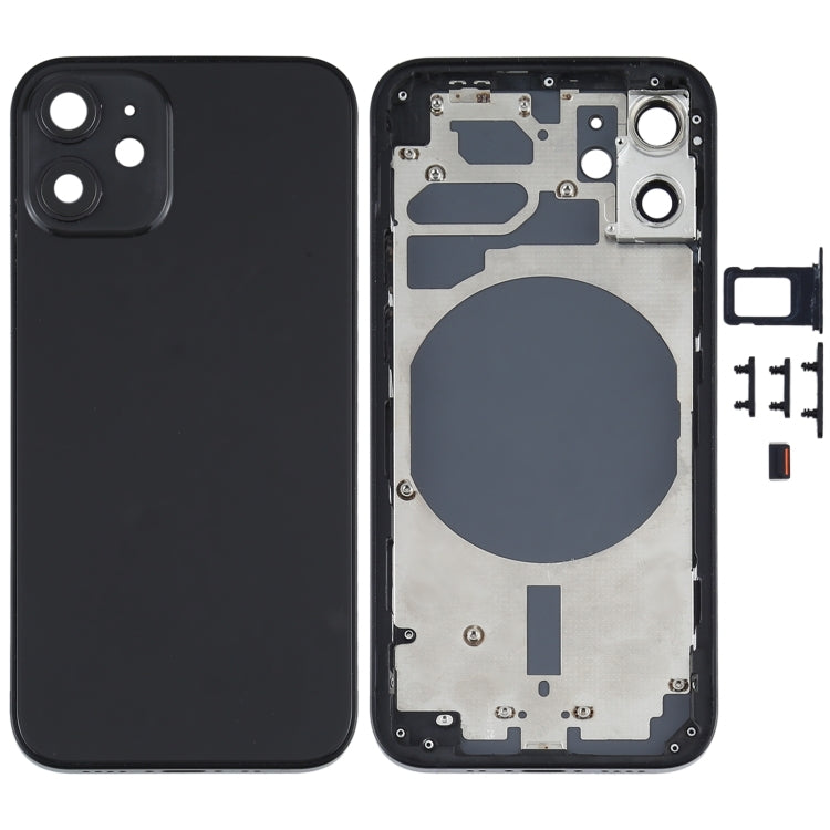 iPhone 12 Mini Complete Glass Back with Frame - Black