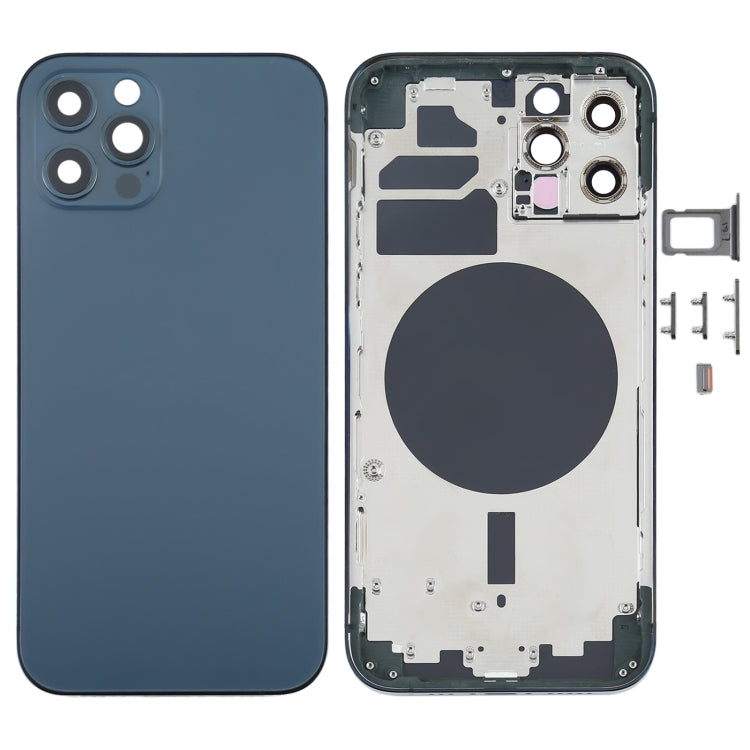 iPhone 12 Pro Complete Glass Back with Frame - Blue