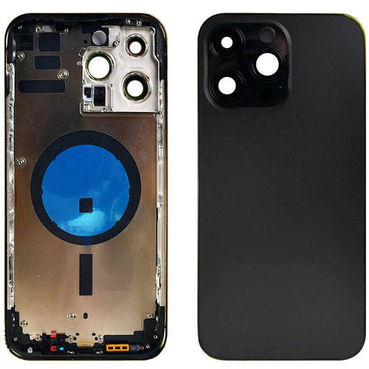 iPhone 14 Pro Glass Back Cover with Frame - Black
