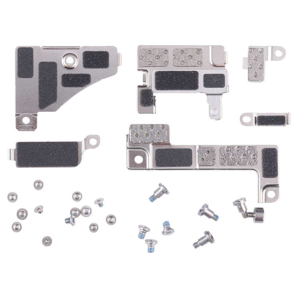 iPhone 15 internal repair motherboard metal cover with screws