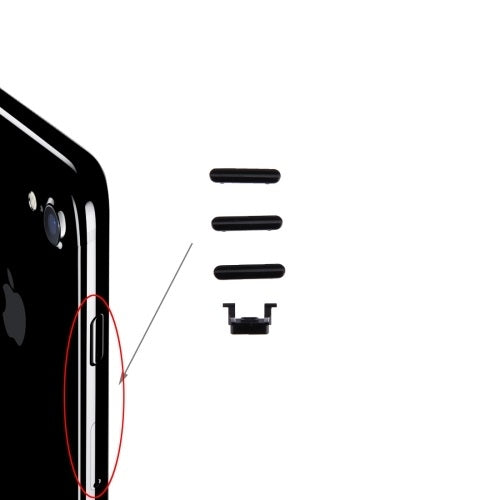 iPhone 7 Side Buttons - Black (High Gloss)