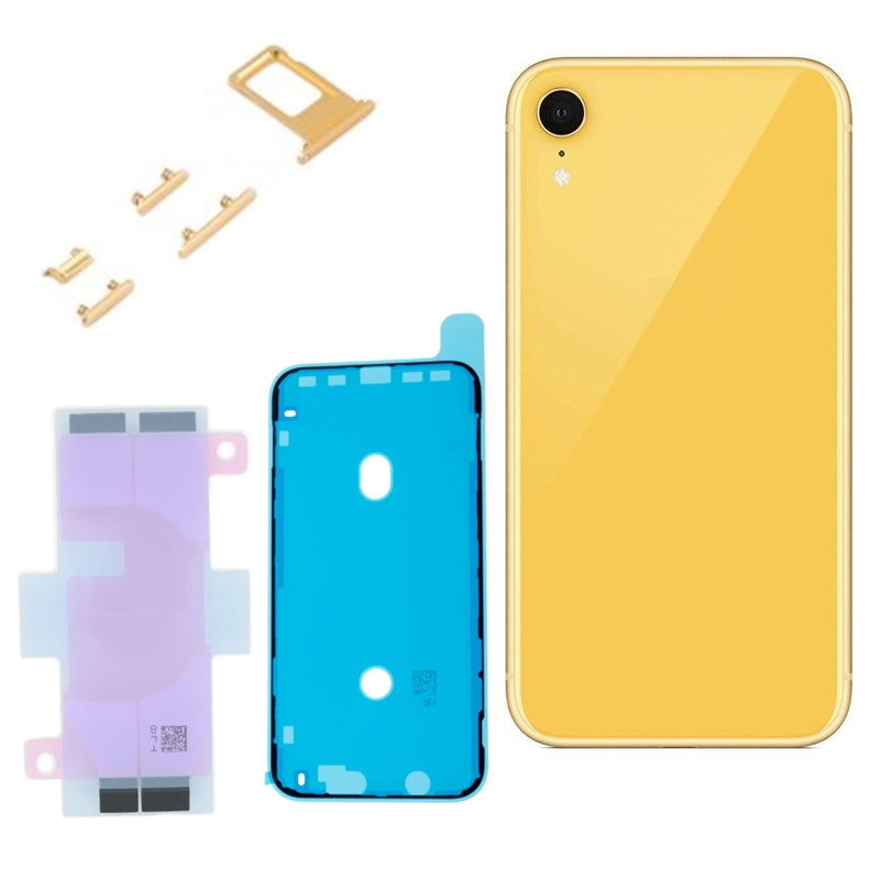 iPhone XR Complete Glass Back with Frame - Yellow